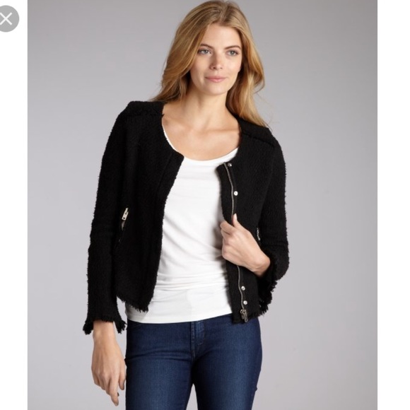 Iro Carene Tweed Wool Blend Jacket Red Black Neiman Marcus